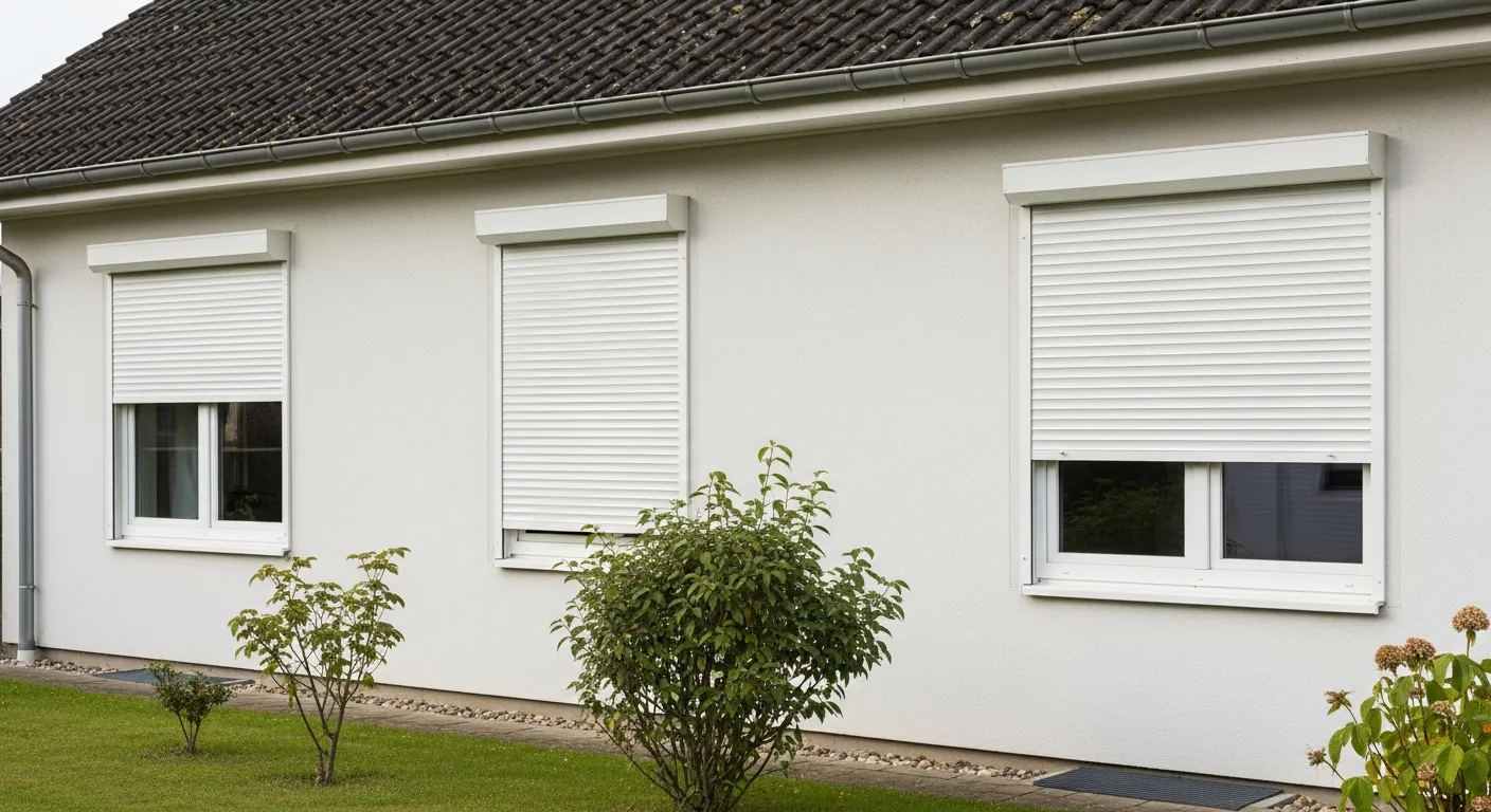 Maison moderne équipée de volets roulants en aluminium